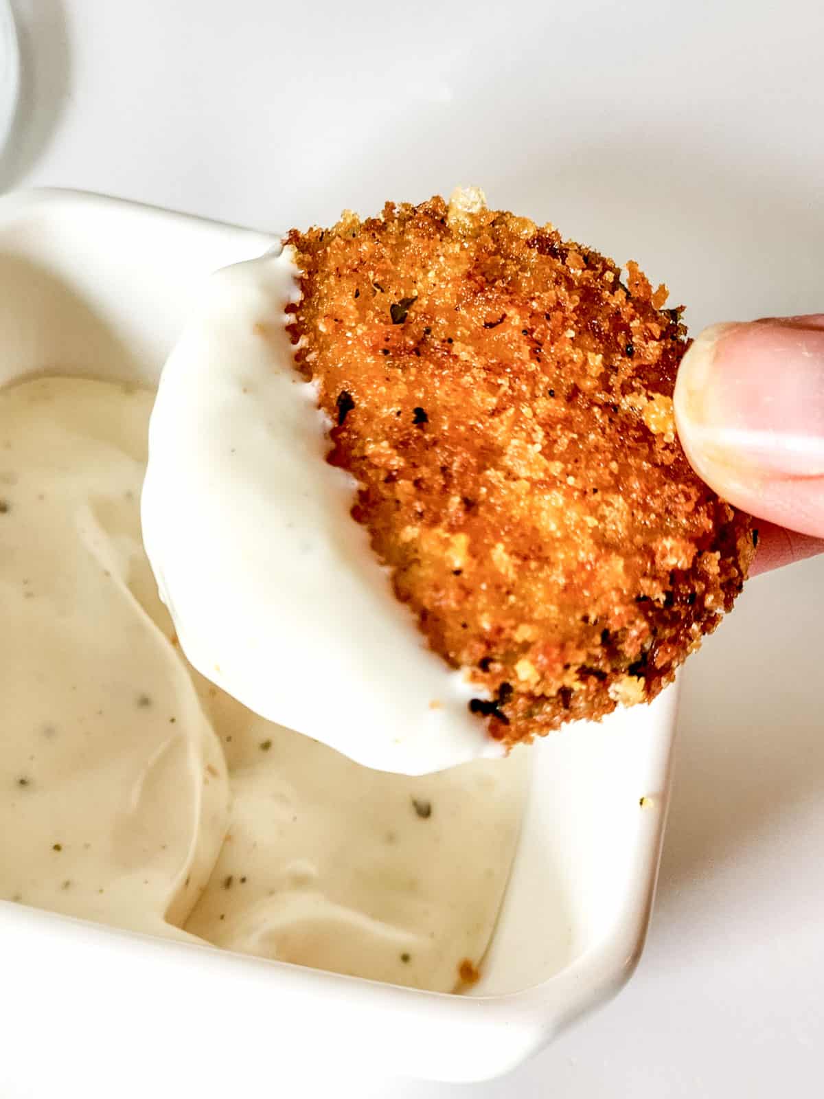 ranch dipped fried pickle chips