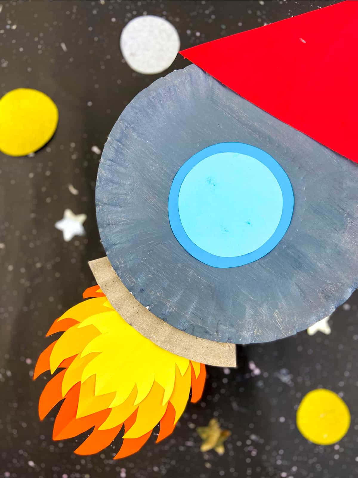 Easy Paper Plate Rocket Craft For Kids - Made with HAPPY