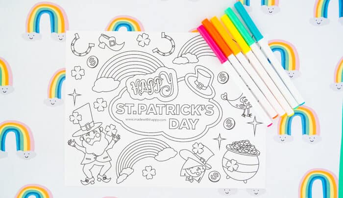 free printable st patricks coloring pages  made with happy