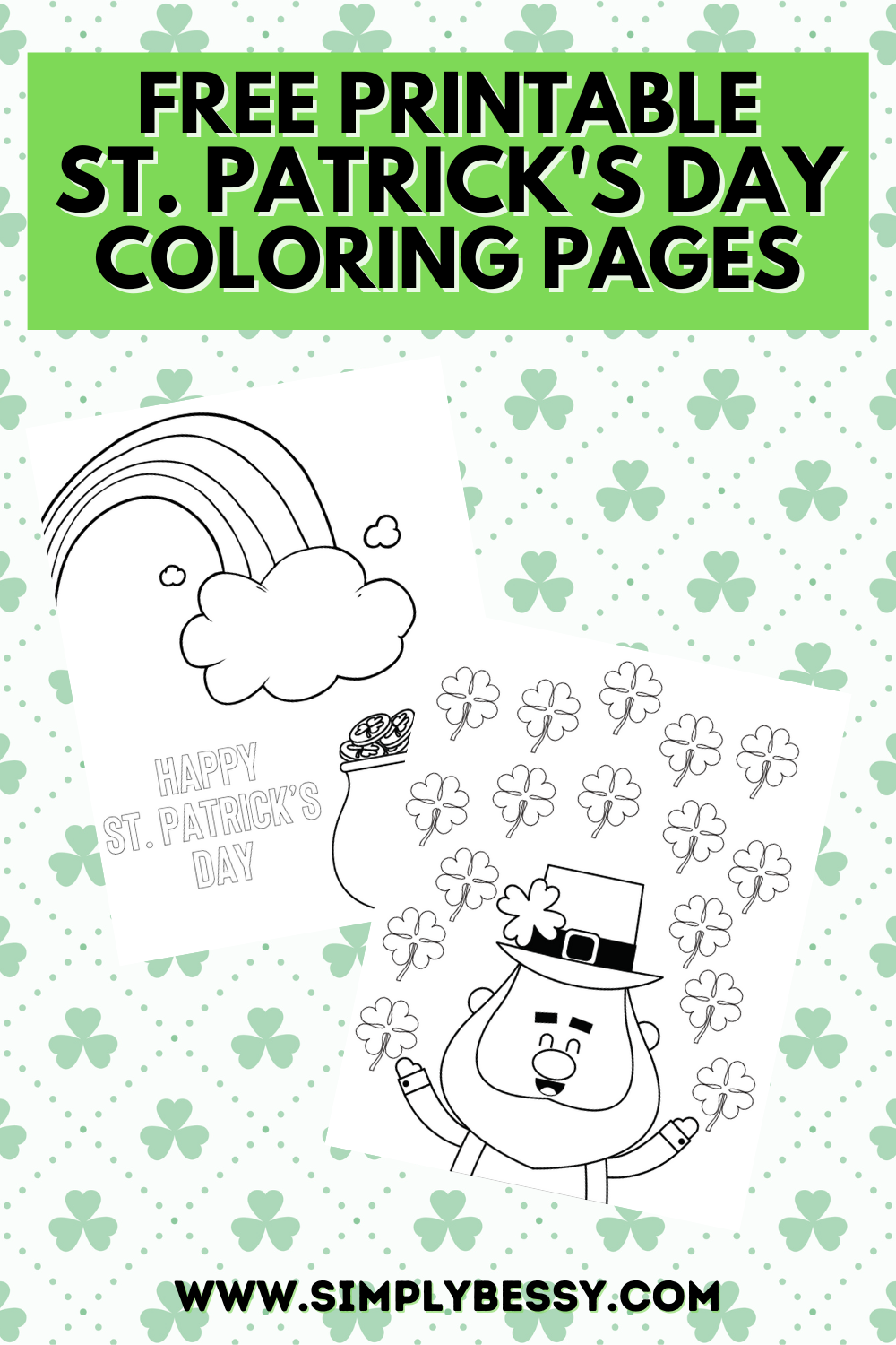 St Patrick's Day Coloring Pages Free Printables Made with HAPPY
