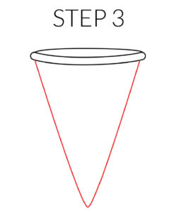 step 3 ice cream cone drawing