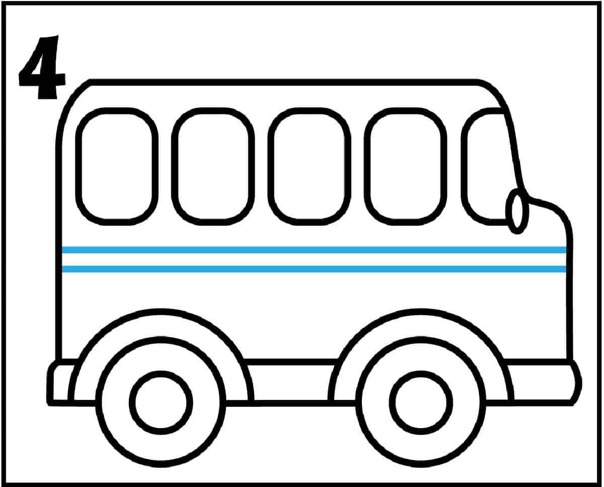 Premium Vector | How to draw a bus. easy drawing steps for kids vector  template