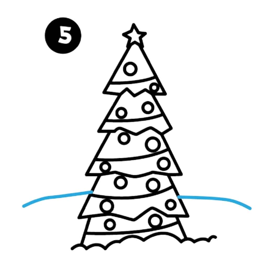 How To Draw A Christmas Tree Step By Step - Made with HAPPY