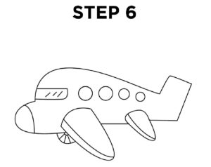 step 6 airplane drawing