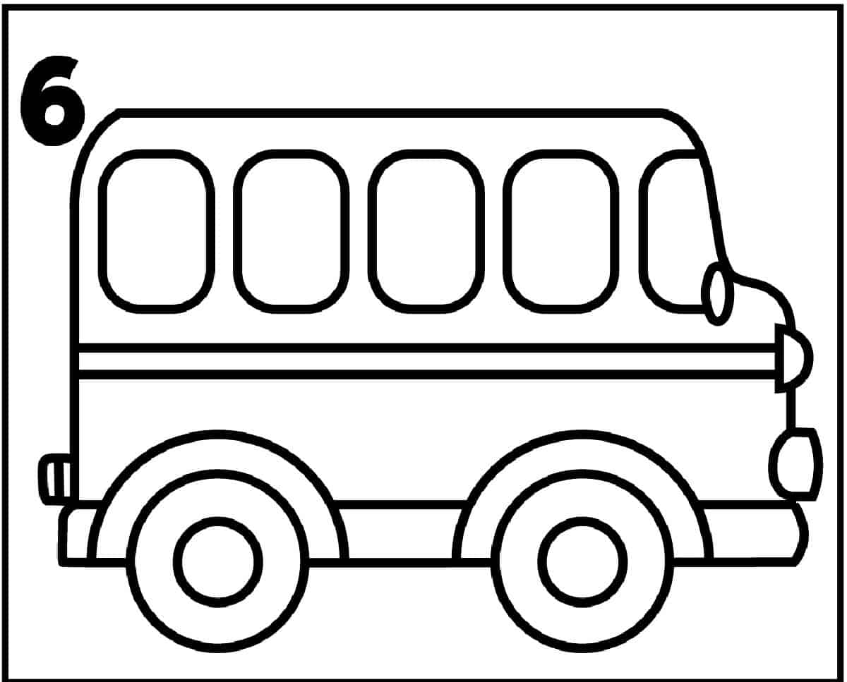 simple bus coloring pages