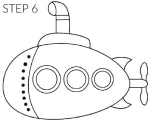 step 6 how to draw a submarine