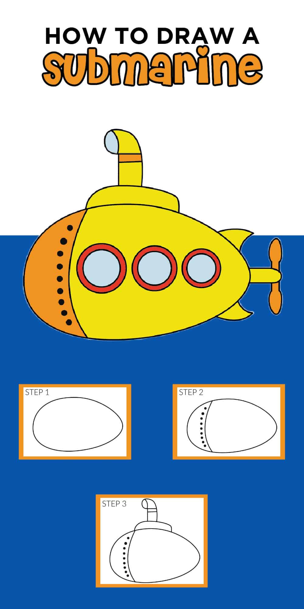 submarine drawing easy