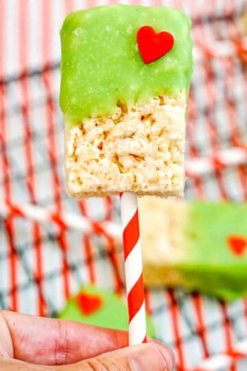 Grinch Rice Krispie Treats - Made with HAPPY