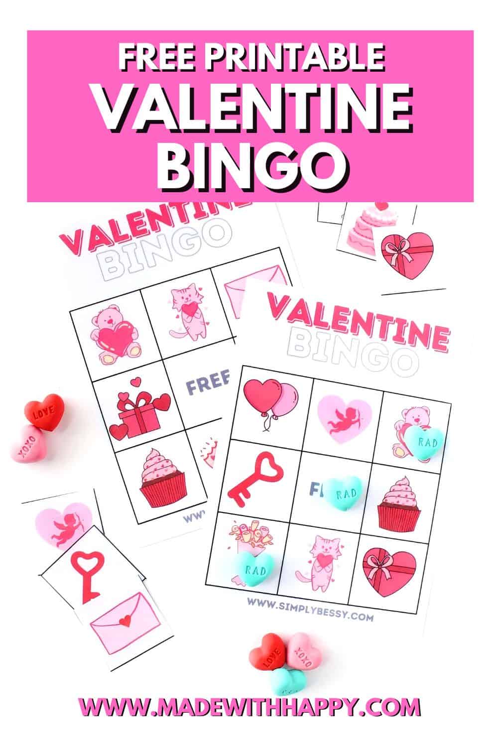Valentine Bingo Free Printable Game For Kids Made With HAPPY