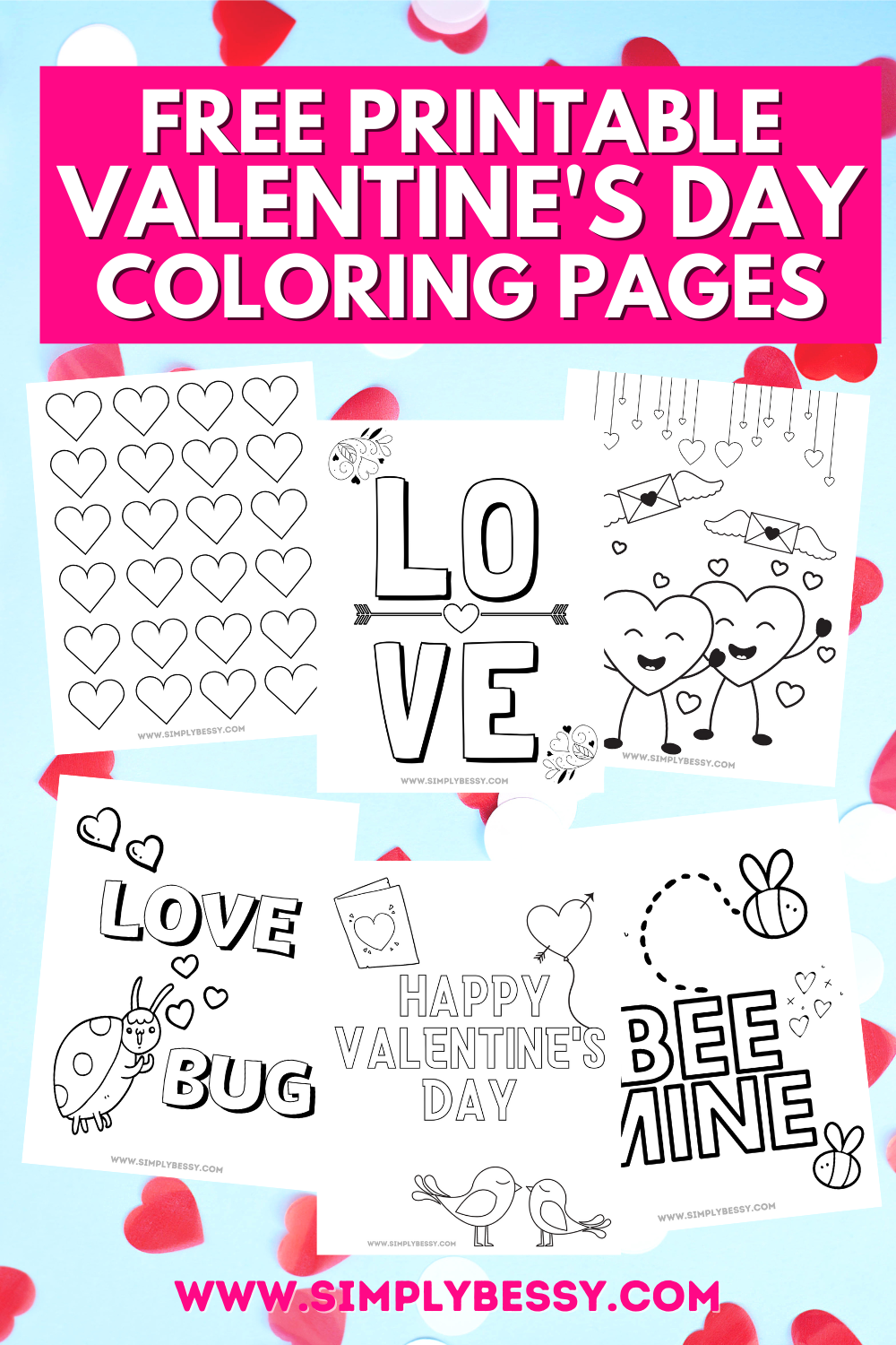 Valentine's Day Coloring Pages - 6 Free Printables - Made with HAPPY