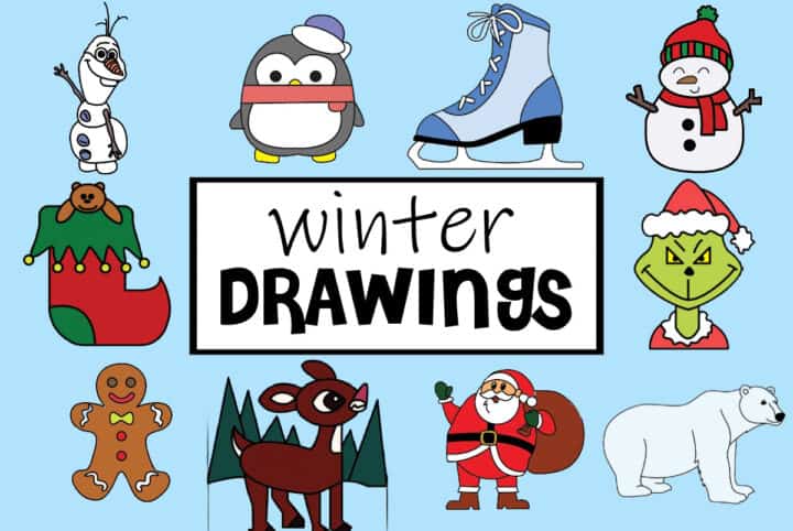 Easy Winter Drawings - Winter, Christmas, and More - Made with HAPPY
